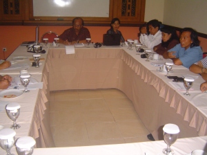 Diskusi Kelompok Terfokus (FGD's) di Warung Bendega, 12 Februari 2009